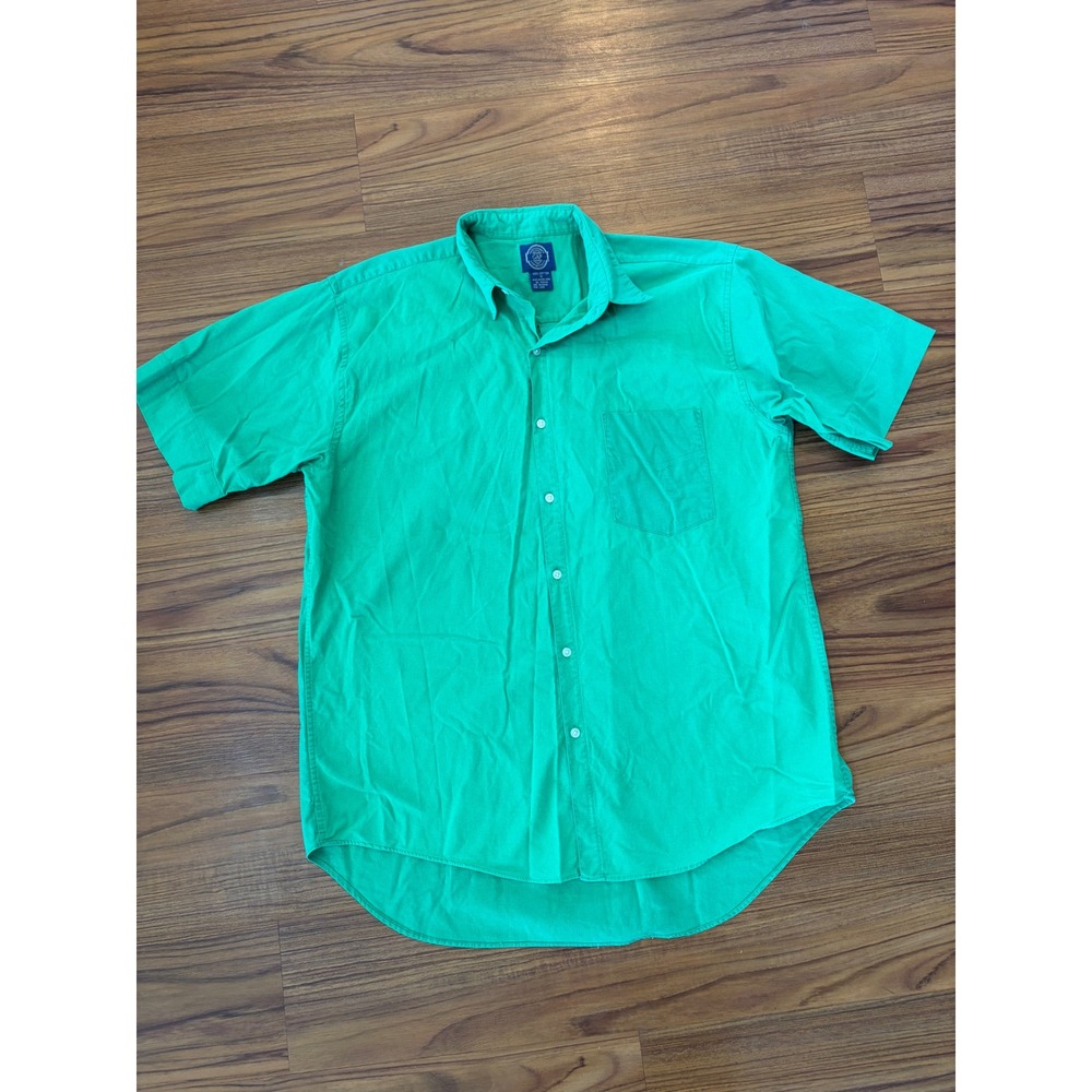 vintage green 100% cotton Gap button-down shirt classic blue collar tag 1990s S